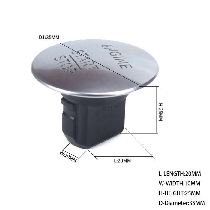 LOCAL STOCK : Car Keyless Switch Engine Start Push Button 2215450514 for Merc-Benz W164 W205(Silver)