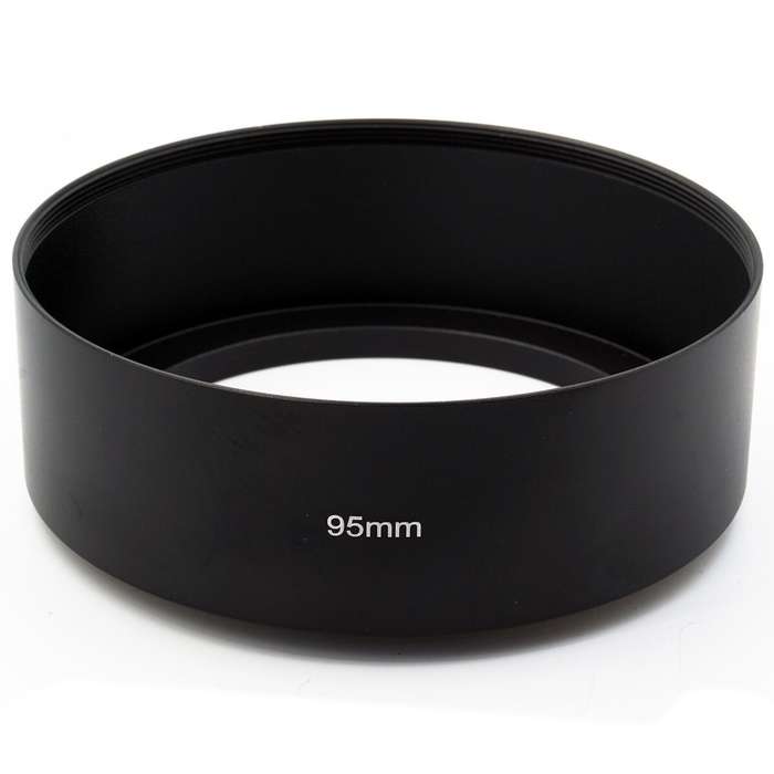 95mm Thread Type Straight Tube Full Metal Lens Hood Shade for Medium Telephoto Lens