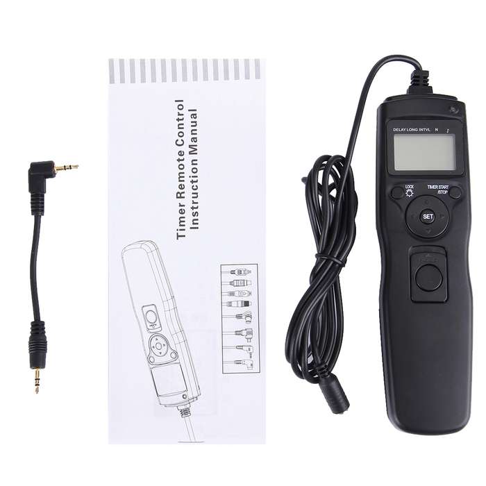 RST-7001 LCD Screen Time Lapse Intervalometer Shutter Release Digital Timer Remote Controller with C