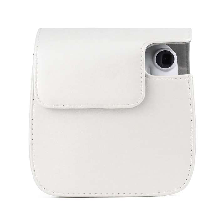 Solid Color Full Body Camera Leather Case Bag with Strap for FUJIFILM Instax mini 11 (Black)
