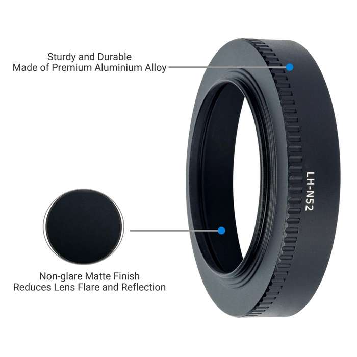 LH-N52 Lens Hood Shade for Nikon Z 28mm F2.8/Z 40mm F2 lens (Black)