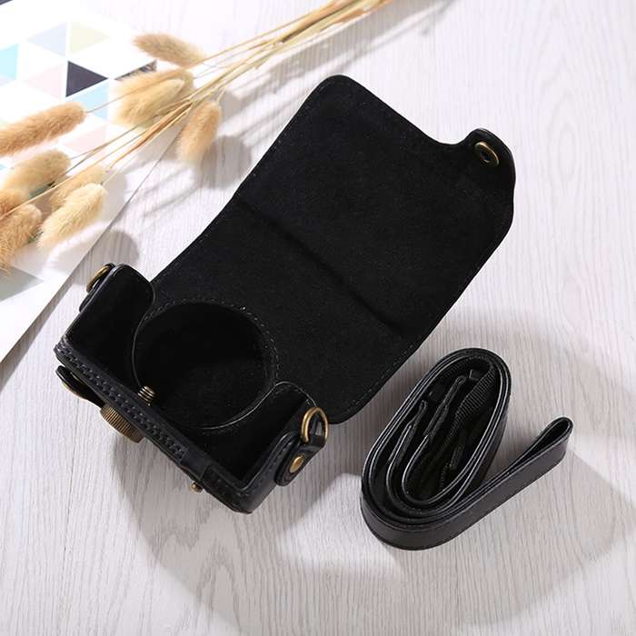 Full Body Camera PU Leather Case Bag with Strap for Canon G9X / G9X II (Brown)