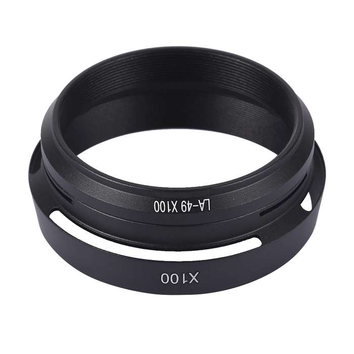 49mm Metal Vented Lens Hood for Fujifilm X100(Silver)