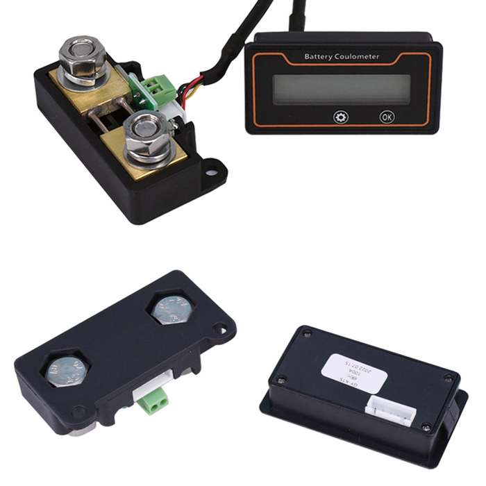 2m 50A 12V 48V Digital Display DC Current Voltmeter Lead-Acid Lithium Battery Charge Meter