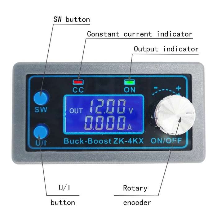 ZK-4KX CNC DC-DC Buck Boost Converter Module CC CV 0.5-30V 4A Adjustable Step Down Up Voltage Regula