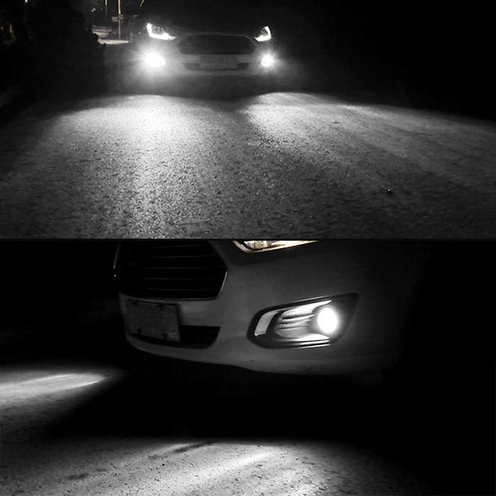 H11 2 PCS DC12-24V / 10.5W Car Double Colors Fog Lights with 24LEDs SMD-3030 & Constant Current, Box