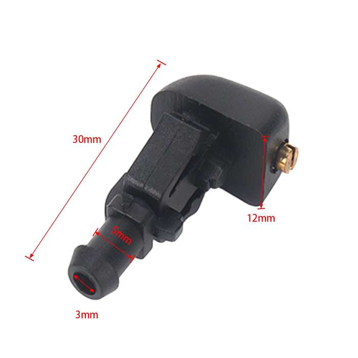 2 PCS Front Windshield Washer Wiper Jet Water Spray Nozzle + Hose Connector Set 3W7Z17603AA for Ford