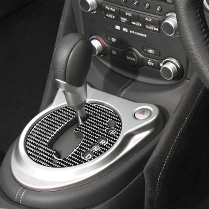 Car Carbon Fiber Manual Transmission Panel Decorative Sticker for Nissan 370Z Z34 2009- Right Drive