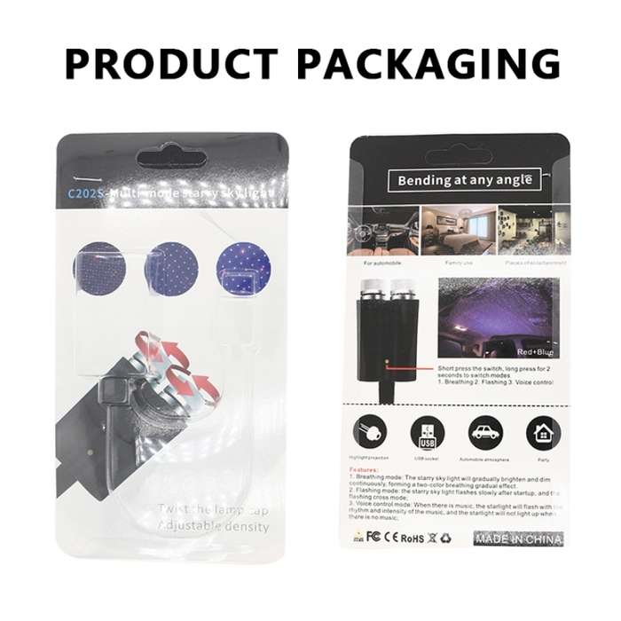 Car Two-color USB Star Dome Light Atmosphere Laser Projection Decorative Light, Voice Control Versio