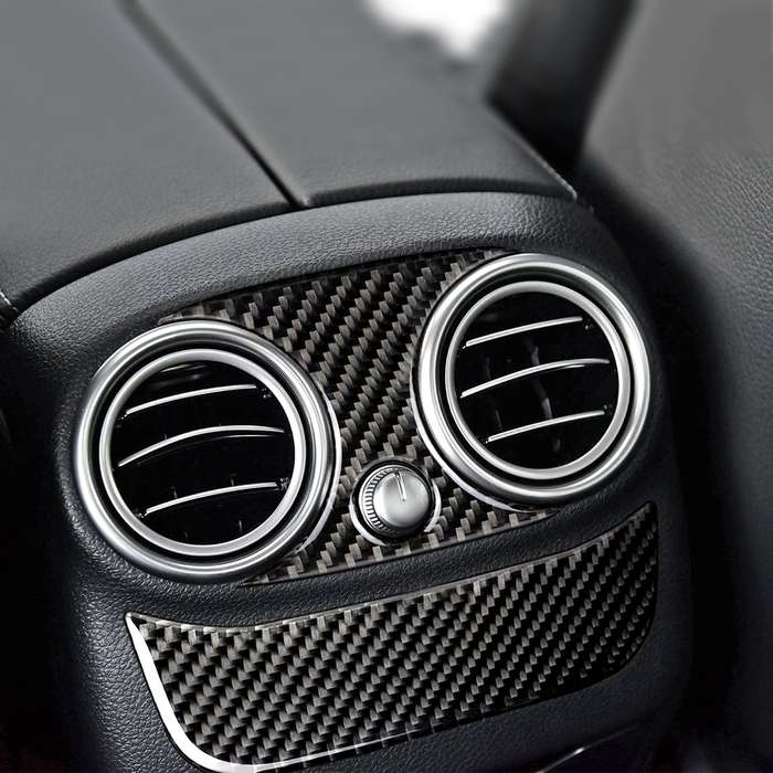 Car Carbon Fiber Rear Air Outlet Lower Decorative Sticker for Mercedes-Benz C Class W205 C180 C200 C