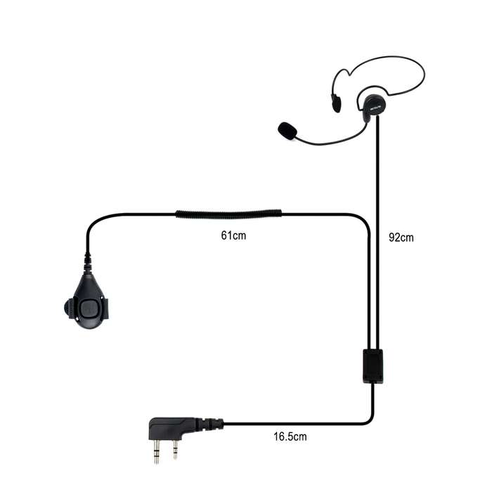 LOCAL STORK - RETEVIS K-C2F 2 Pin PTT Finger Back-hanging Earphone Microphone for H-777/RT-5R/ 888s