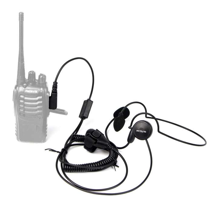 LOCAL STORK - RETEVIS K-C2F 2 Pin PTT Finger Back-hanging Earphone Microphone for H-777/RT-5R/ 888s