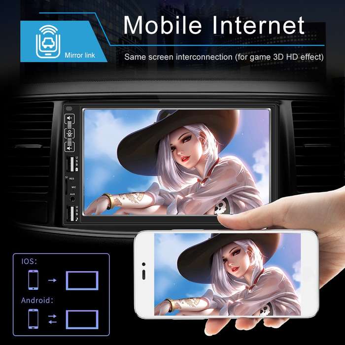 A2821 Car 7 inch Screen HD MP5 Player, Support Bluetooth / FM with Remote Control, Style:Standard +