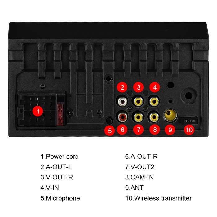 A2891 7 inch Car HD MP5 Carplay Bluetooth Music Player Reversing Image All-in-one Machine Support FM