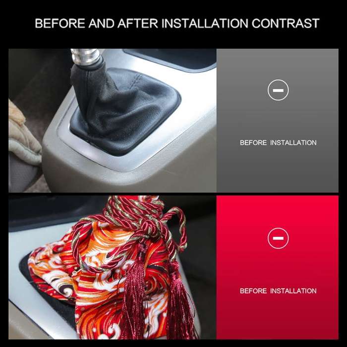 Car Personality Gear Cover Automatic Manual Gear Lever Dustproof Cover(Sea Wave Red)