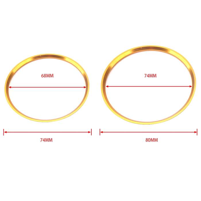 A5819-02 5 PCS Car Gold Air Conditioner Air Outlet Decorative Ring for Mercedes-Benz