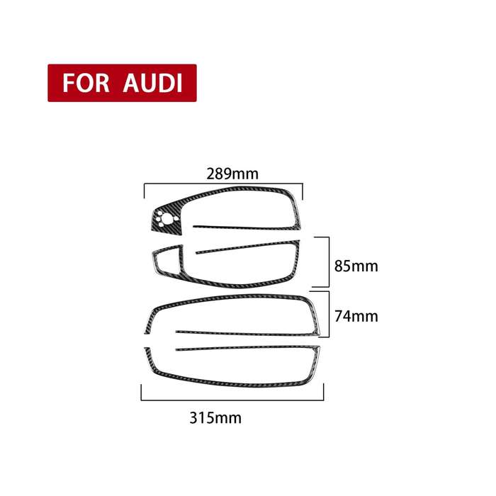 Car Carbon Fiber Glass Lifter Short Style Decorative Sticker for Audi A6 S6 C7 A7 S7 4G8 2012-2018 L