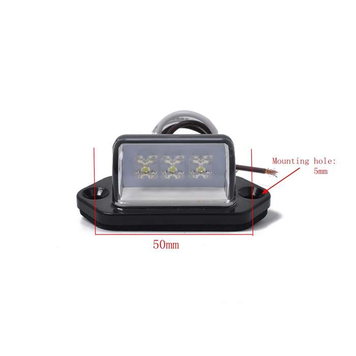 A5662 Truck Trailer Lorry 12V 3LEDs Number Licence Plate Light Rear Tail Lamp