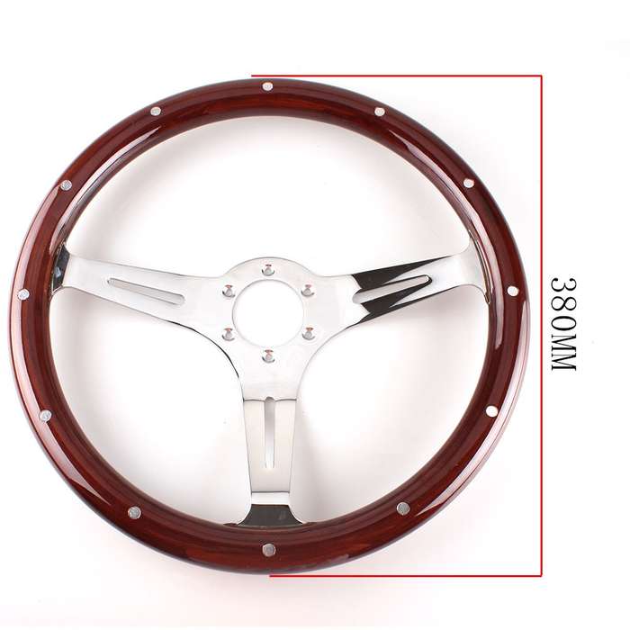 FXP8131+FXP8120A Car Modification 380mm Racing Sports Universal Perforated Steering Wheel