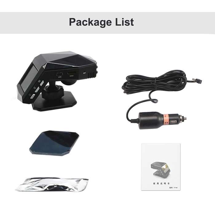 2 inch HD Single Lens 1080P No Light Night Vision Hidden Driving Recorder with Aromatherapy, SD Card