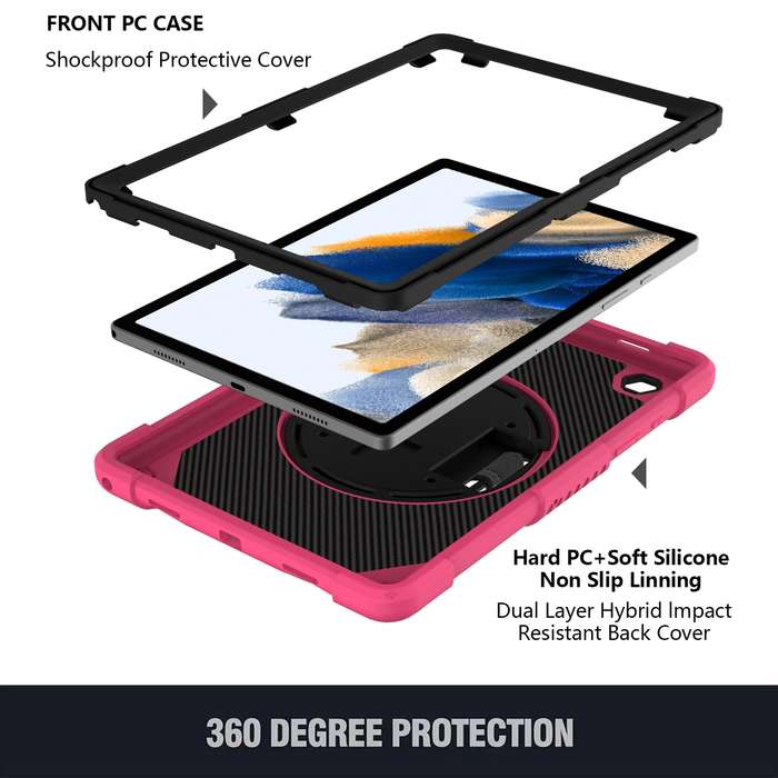 For Samsung Galaxy Tab A8 10.5 2021 Rotary Grab Silicone + PC Tablet Case(Colorful)