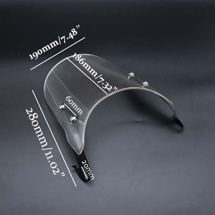 XRL-456120 Motorcycle 5-7 inch Headlight Retro Windshield(Transparent)