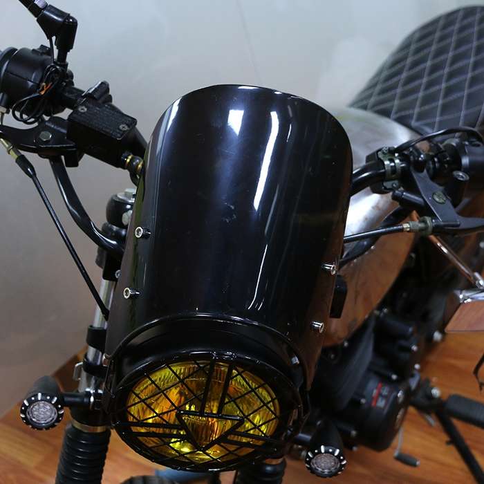 XRL-456120 Motorcycle 5-7 inch Headlight Retro Windshield(Transparent)