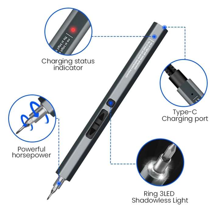 49 in 1 Type-C Port Rechargeable Cordless Electric Screwdriver Set