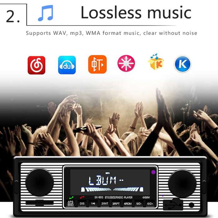 SX-5513 Car LCD Bluetooth 12V MP3 Player, Support FM / TF / U Disk