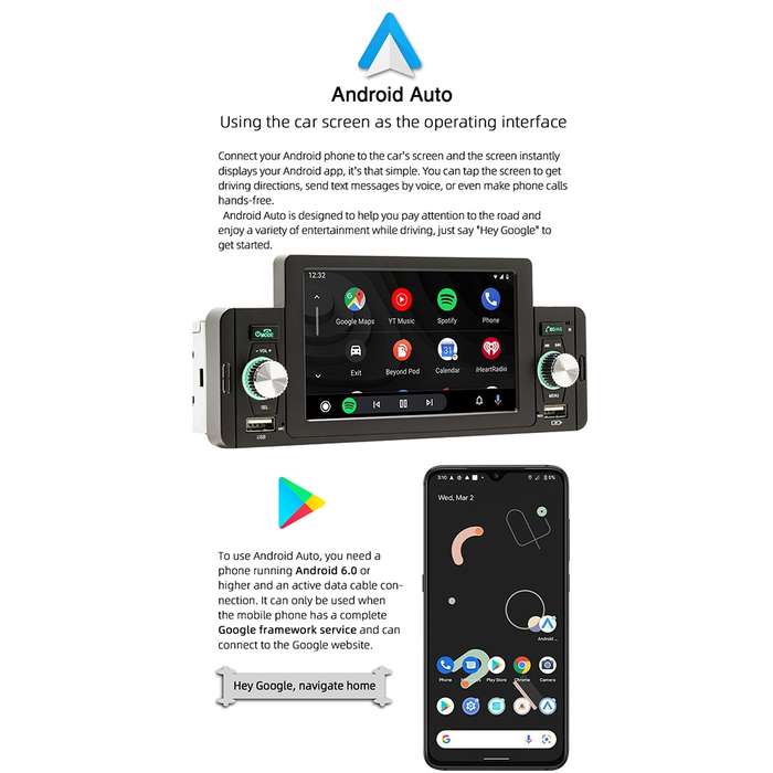 SWM-160C 5 inch Car Bluetooth 5.1 Wired MP5 Player Support Phone Mirror Link / Steering Wheel Contro