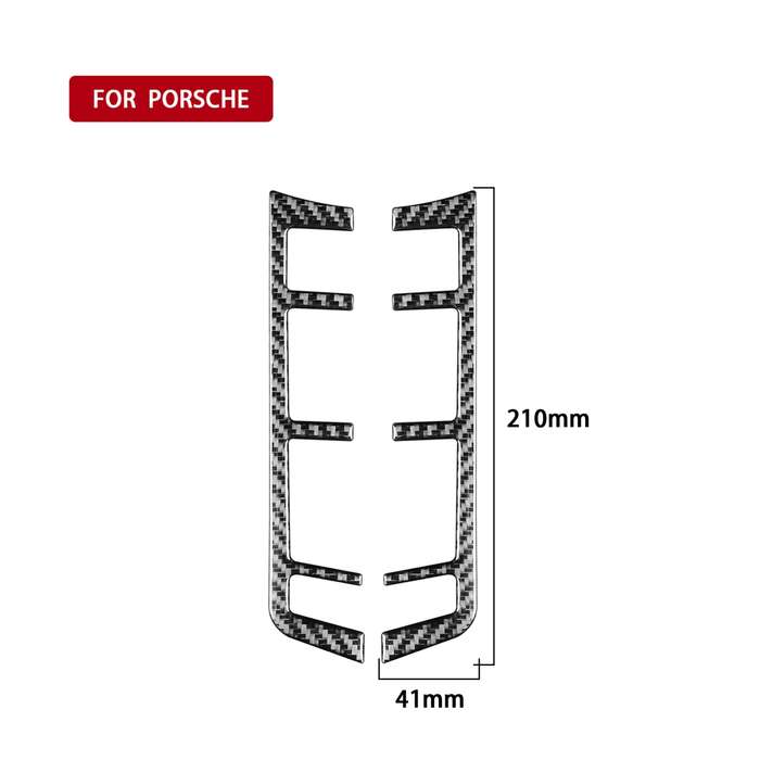 Car Carbon Fiber Rear Row Button Frame Decorative Sticker for Porsche Panamera 2010-2016, Left and R