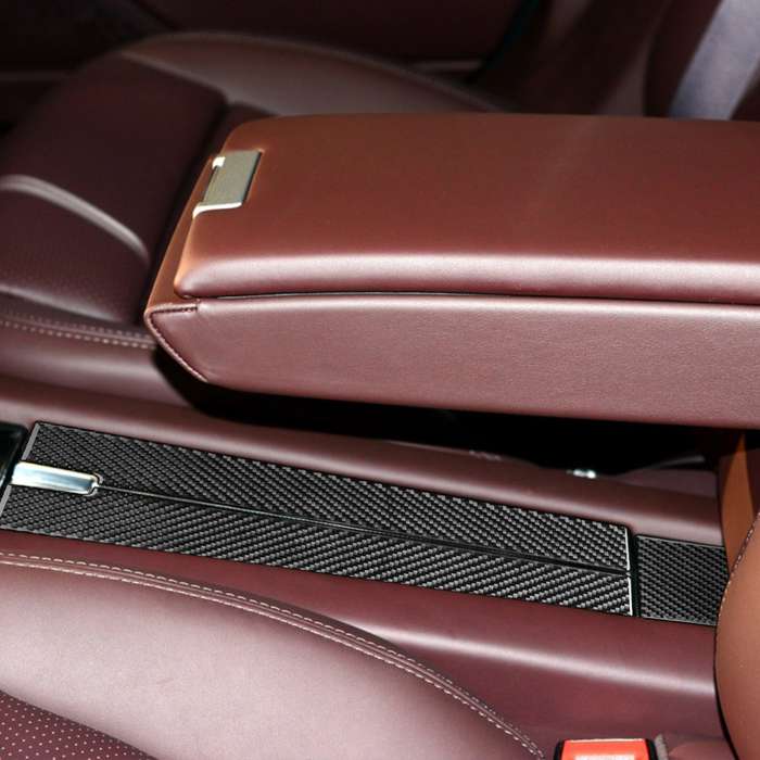 Car Carbon Fiber Rear Armrest Box Panel Decorative Sticker for Porsche Panamera 2010-2016, Left and