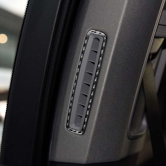 Car Carbon Fiber B-pillar Air Outlet Decorative Sticker for Porsche Panamera 2010-2016, Left and Rig