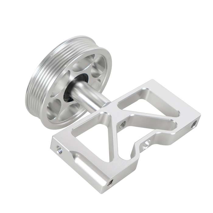 Car Modification Air Pump Idle Bracket with Pulley for Ford Mustang 5.0 1979-1995(Silver)