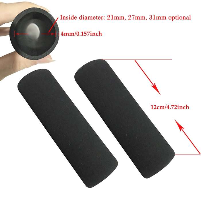 1 Pair Motorcycle Non-slip Sweat-absorbing Waterproof Sponge Handle Cover, Inside Diameter:27mm