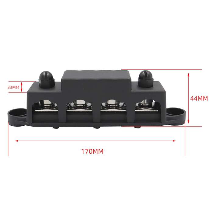 Red M10 Stud RV Ship High Current Power Distribution Terminal Block with Accessories