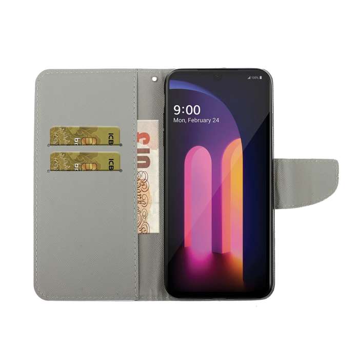 For LG V60 Colored Drawing Horizontal Flip Leather Case with Holder & Card Slot & Wallet(Pentagram)