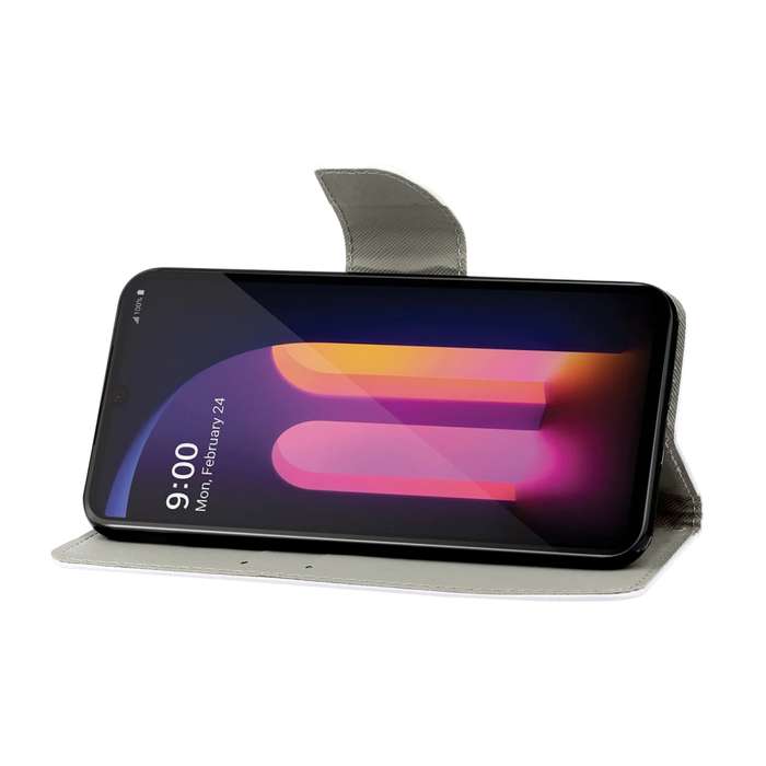 For LG V60 Colored Drawing Horizontal Flip Leather Case with Holder & Card Slot & Wallet(Pentagram)