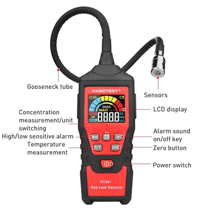 HABOTEST HT601A Combustible Gas Detector Thousand Battery Model without Numerical Display