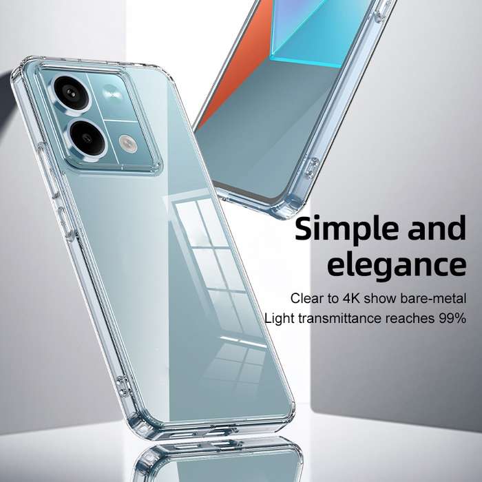 For Xiaomi Redmi Note 13 Armor Clear TPU Hard PC Phone Case(Clear)