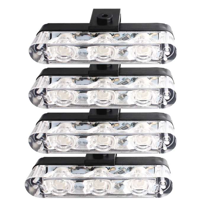 4 in 1 Car 12LEDs Grille Flash Lights Warning Lights with Wireless Remote Control, Color:Blue White
