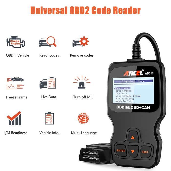 Ancel AD310 CAN OBD2 Car Engine Fault Diagnosis Tool
