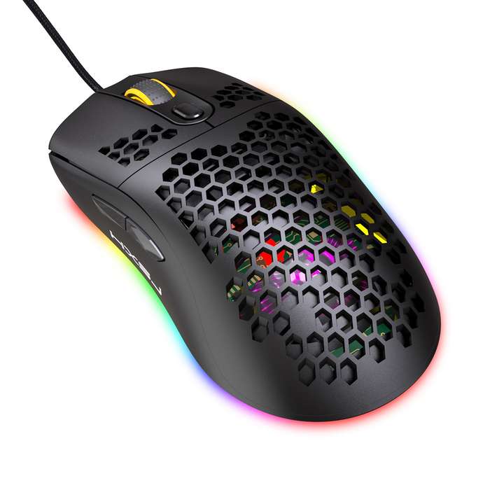 HXSJ X600 6 Keys RGB Luminous Macro Programming Wired Gaming Mouse(Black)