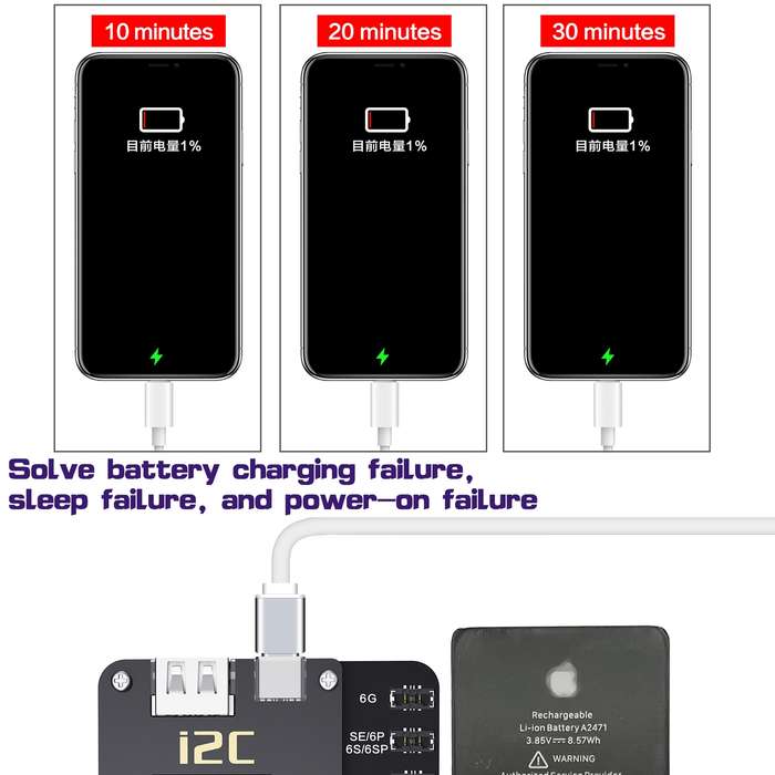 i2C KC01 Multi-function Comprehensive Battery Repair Instrument for iPhone 6-14 Pro Max, Version:Sta