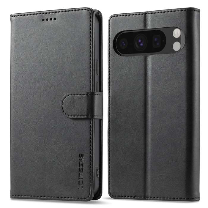 For Google Pixel 9 / 9 Pro LC.IMEEKE Calf Texture Flip Leather Phone Case(Black)
