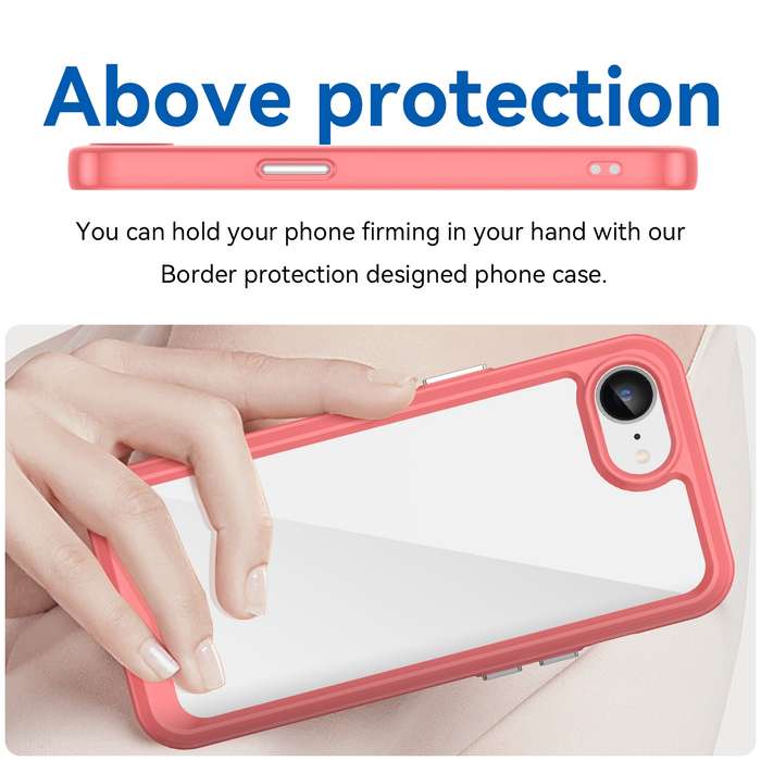 For iPhone SE 2024 Colorful Series Acrylic + TPU Phone Case(Red)