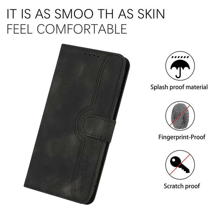 For Xiaomi Redmi 13C Heart Pattern Skin Feel Leather Phone Case(Black)