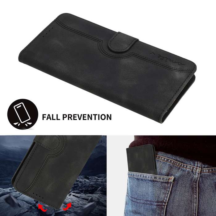 For Xiaomi Redmi 13C Heart Pattern Skin Feel Leather Phone Case(Black)