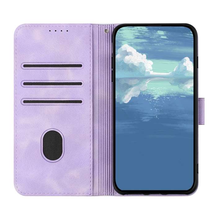 For Honor 200 Line Pattern Skin Feel Leather Phone Case(Light Purple)