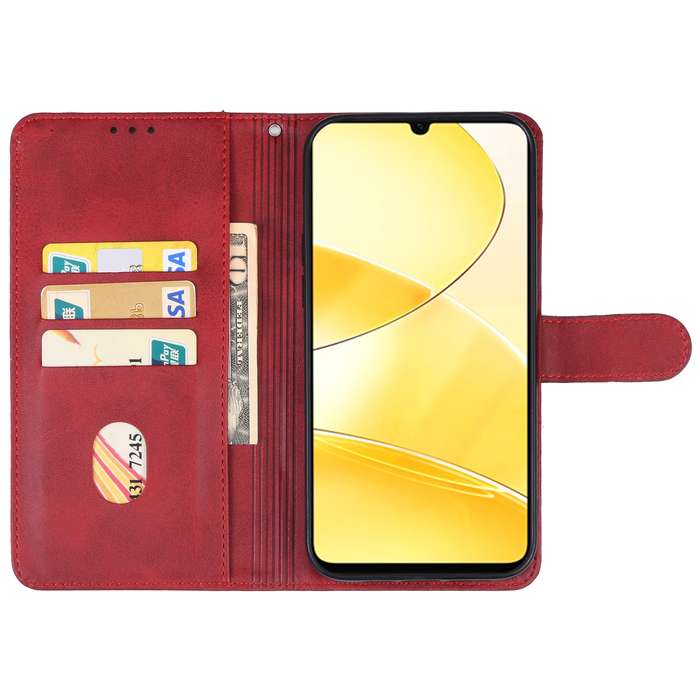 For Realme C61 Leather Phone Case(Red)